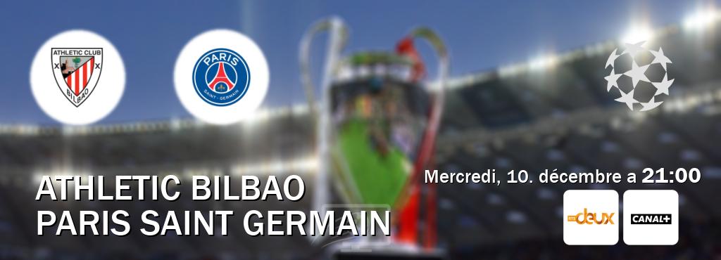 Match entre Athletic Bilbao et Paris Saint Germain en direct à la RTS 2 et Canal+ (mercredi, 10. décembre a  21:00).