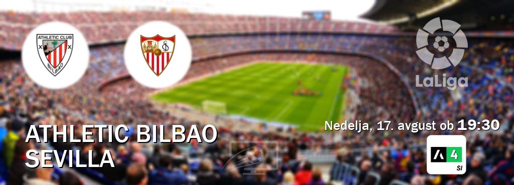 Prenos tekme med Athletic Bilbao in Sevilla v živo na Arena Sport 4 (nedelja, 17. avgust ob 19:30 uri). Prenos tekme med Athletic Bilbao in Sevilla v živo na Arena Sport 4 (nedelja, 17. avgust ob 19:30 uri).