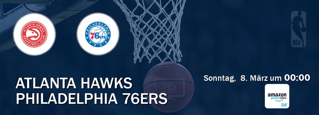 Das Spiel zwischen Atlanta Hawks und Philadelphia 76ers wird am Sonntag, 8. März um 00:00, live vom Amazon Prime DE übertragen. Das Spiel zwischen Atlanta Hawks und Philadelphia 76ers wird am Sonntag, 8. März um 00:00, live vom Amazon Prime DE übertragen.