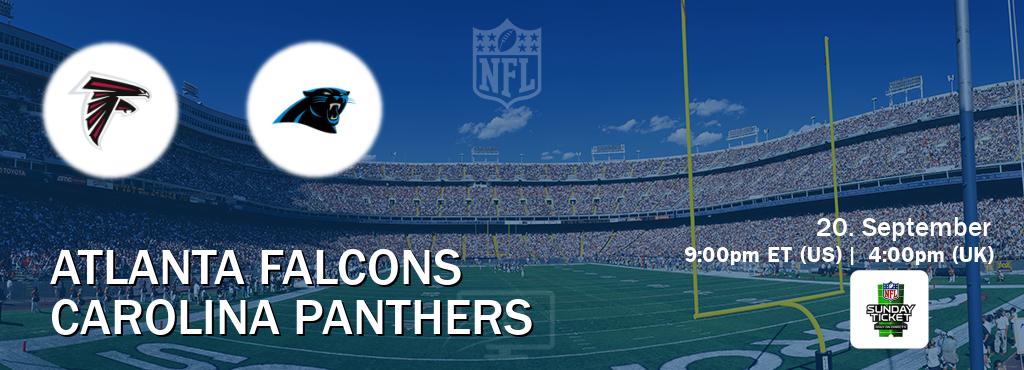 You can watch game live between Atlanta Falcons and Carolina Panthers on NFL Sunday Ticket(US).