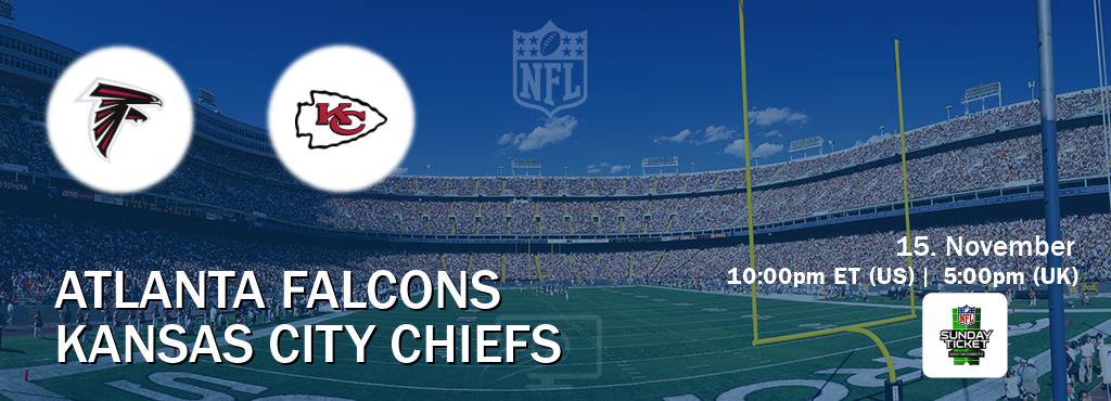 You can watch game live between Atlanta Falcons and Kansas City Chiefs on NFL Sunday Ticket(US). You can watch game live between Atlanta Falcons and Kansas City Chiefs on NFL Sunday Ticket(US).