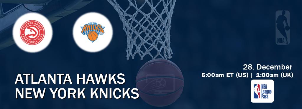 You can watch game live between Atlanta Hawks and New York Knicks on NBA League Pass. You can watch game live between Atlanta Hawks and New York Knicks on NBA League Pass.