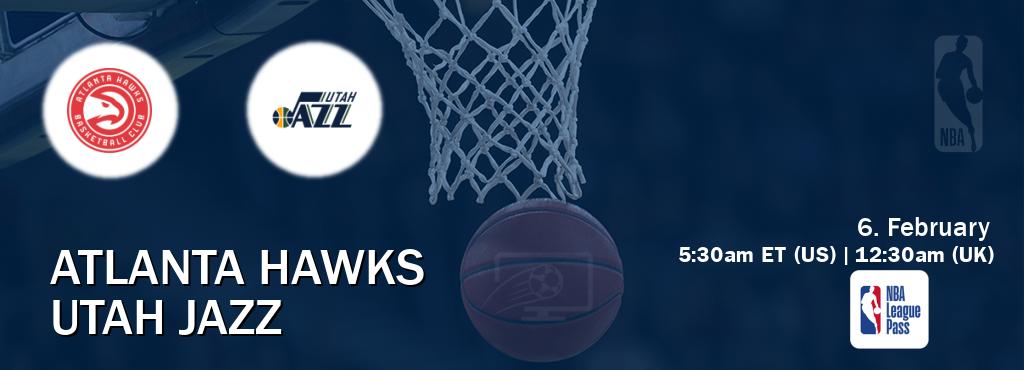 You can watch game live between Atlanta Hawks and Utah Jazz on NBA League Pass.