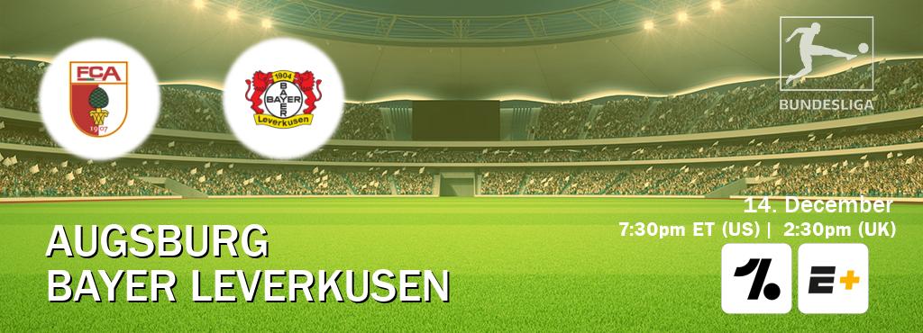 You can watch game live between Augsburg and Bayer Leverkusen on OneFootball and ESPN+(US).