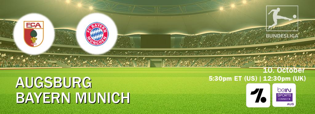 You can watch game live between Augsburg and Bayern Munich on OneFootball and beIN Sports Connect(AU). You can watch game live between Augsburg and Bayern Munich on OneFootball and beIN Sports Connect(AU).
