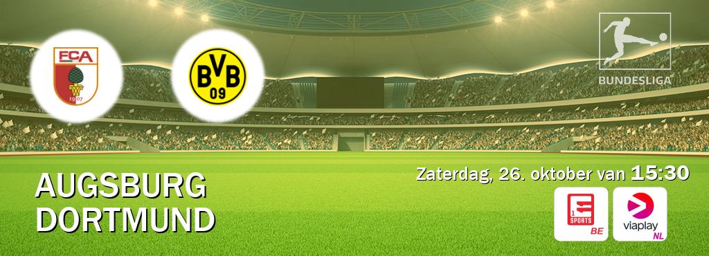 Wedstrijd tussen Augsburg en Dortmund live op tv bij Eleven Sports 1, Viaplay Nederland (zaterdag, 26. oktober van  15:30).