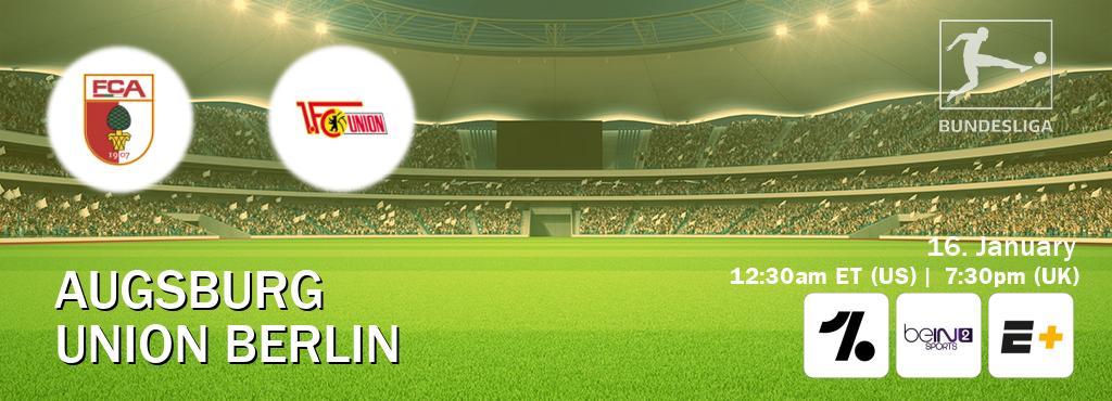 You can watch game live between Augsburg and Union Berlin on OneFootball, beIN SPORTS 2(AU), ESPN+(US).