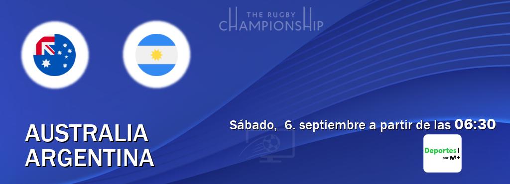 El partido entre Australia y Argentina será retransmitido por Movistar Deportes (sábado, 6. septiembre a partir de las 06:30). El partido entre Australia y Argentina será retransmitido por Movistar Deportes (sábado, 6. septiembre a partir de las 06:30).