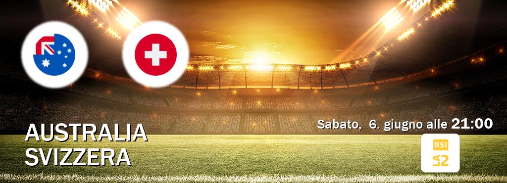 Il match Australia - Svizzera sarà trasmesso in diretta TV su RSI La 2 (ore 21:00)