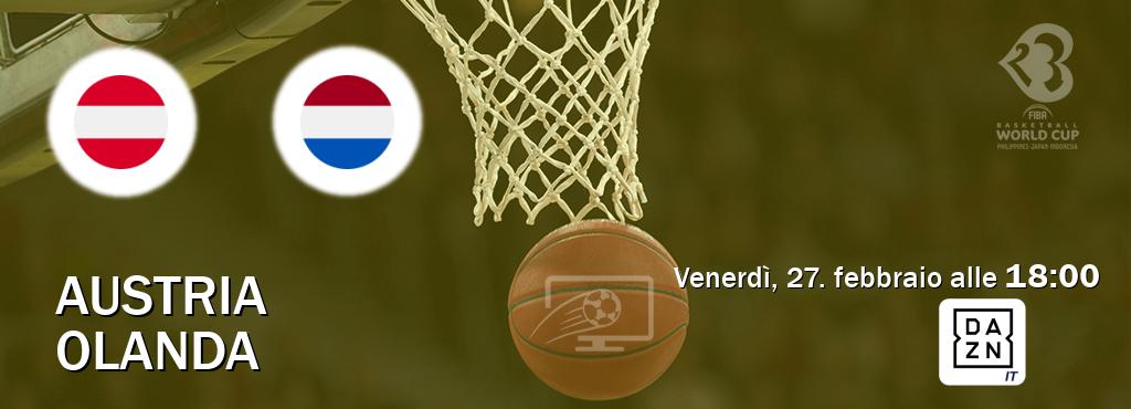 Il match Austria - Olanda sarà trasmesso in diretta TV su DAZN Italia (ore 18:00)