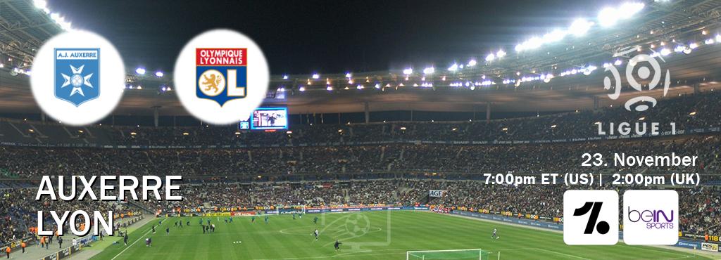 You can watch game live between Auxerre and Lyon on OneFootball and beIN SPORTS USA(US). You can watch game live between Auxerre and Lyon on OneFootball and beIN SPORTS USA(US).