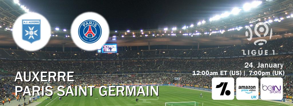 You can watch game live between Auxerre and Paris Saint Germain on OneFootball, Amazon Prime Video UK(UK), beIN SPORTS USA(US).