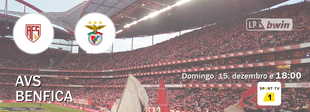 Jogo entre AVS e Benfica tem emissão Sport TV 1 (domingo, 15. dezembro e  18:00).