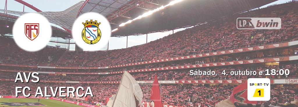 Jogo entre AVS e FC Alverca tem emissão Sport TV 1 (sábado,  4. outubro e  18:00).