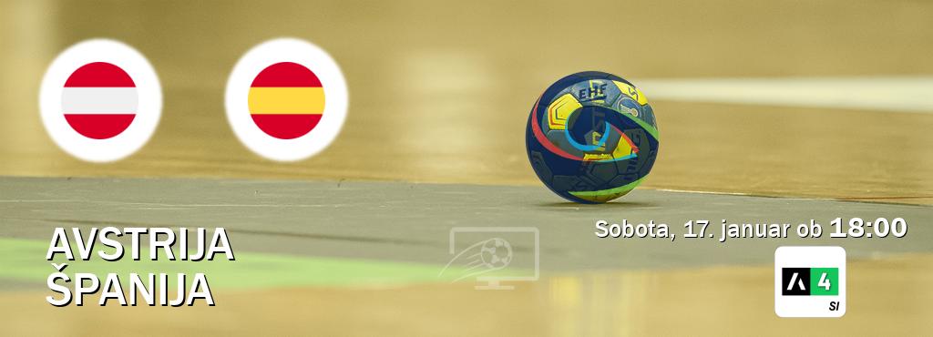 Prenos tekme med Avstrija in Španija v živo na Arena Sport 4 (sobota, 17. januar ob  18:00 uri).