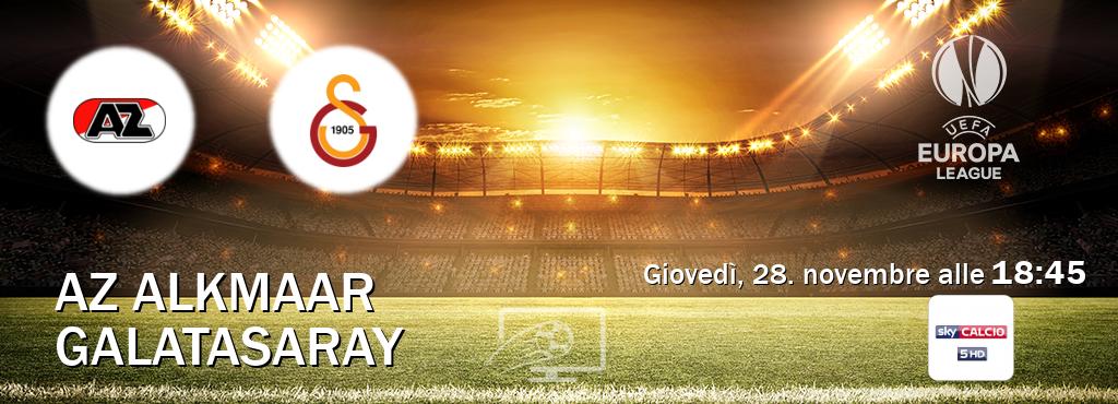 Il match AZ Alkmaar - Galatasaray sarà trasmesso in diretta TV su Sky Calcio 5 (ore 18:45)