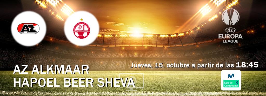 El partido entre AZ Alkmaar y Hapoel Beer Sheva será retransmitido por Movistar Liga de Campeones 3 (jueves, 15. octubre a partir de las 18:45). El partido entre AZ Alkmaar y Hapoel Beer Sheva será retransmitido por Movistar Liga de Campeones 3 (jueves, 15. octubre a partir de las 18:45).