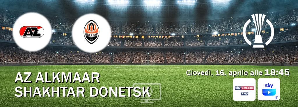 Il match AZ Alkmaar - Shakhtar Donetsk sarà trasmesso in diretta TV su Sky Sport 257 e SKY Go Italia (ore 18:45)