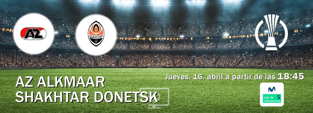 El partido entre AZ Alkmaar y Shakhtar Donetsk será retransmitido por Movistar Liga de Campeones 5 (jueves, 16. abril a partir de las  18:45).