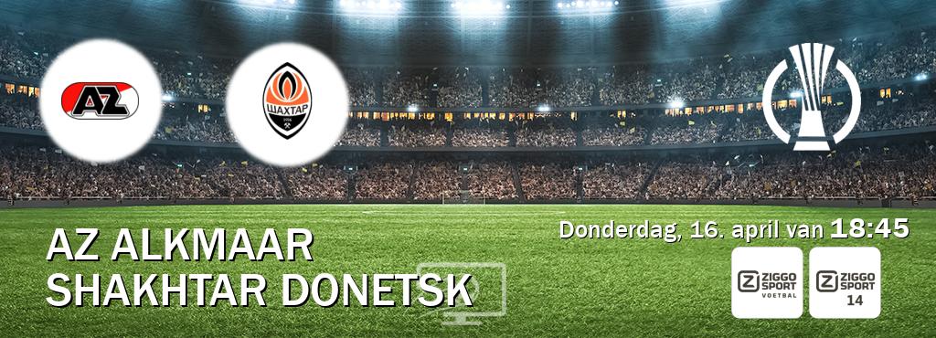 Wedstrijd tussen AZ Alkmaar en Shakhtar Donetsk live op tv bij Ziggo Sport, Ziggo Sport 14 (donderdag, 16. april van 18:45). Wedstrijd tussen AZ Alkmaar en Shakhtar Donetsk live op tv bij Ziggo Sport, Ziggo Sport 14 (donderdag, 16. april van 18:45).