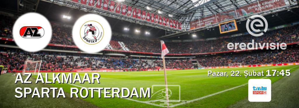 Karşılaşma AZ Alkmaar - Sparta Rotterdam Tivibu Spor 4'den canlı yayınlanacak (Pazar, 22. Şubat  17:45).