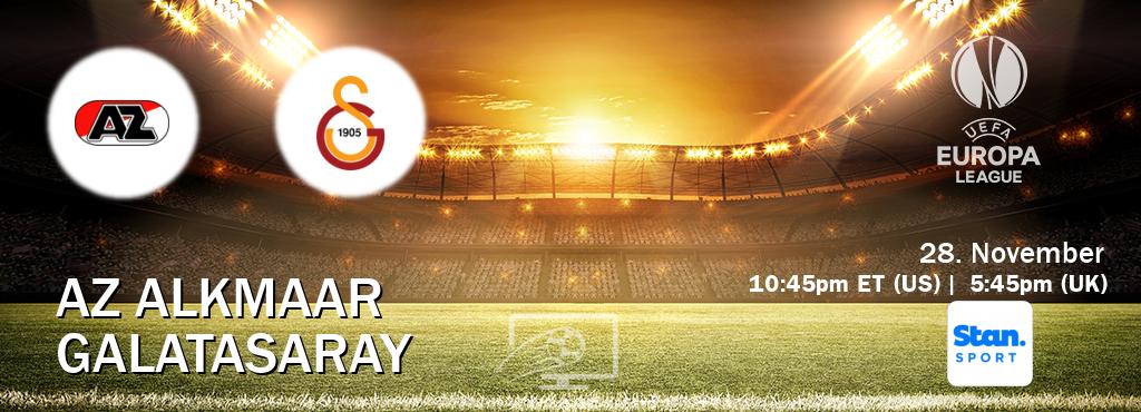 You can watch game live between AZ Alkmaar and Galatasaray on Stan Sport(AU).