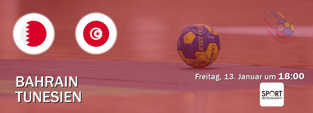 Das Spiel zwischen Bahrain und Tunesien wird am Freitag, 13. Januar um  18:00, live vom Sportdeutschland.TV übertragen.