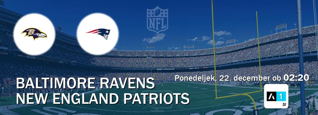 Dvoboj Baltimore Ravens in New England Patriots s prenosom tekme v živo na Arena Sport 1.