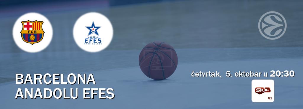 Izravni prijenos utakmice Barcelona i Anadolu Efes pratite uživo na Sportklub 3 (četvrtak,  5. oktobar u  20:30).