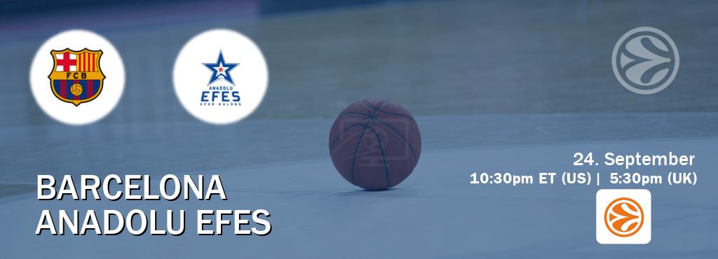 You can watch game live between Barcelona and Anadolu Efes on EuroLeague TV. You can watch game live between Barcelona and Anadolu Efes on EuroLeague TV.