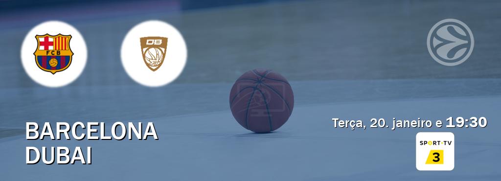 Jogo entre Barcelona e Dubai tem emissão Sport TV 3 (terça, 20. janeiro e  19:30).