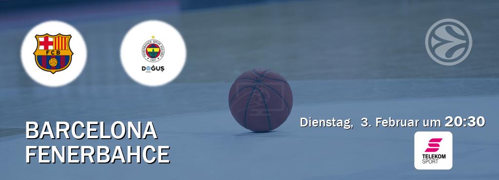 Das Spiel zwischen Barcelona und Fenerbahce wird am Dienstag,  3. Februar um  20:30, live vom Magenta Sport übertragen.