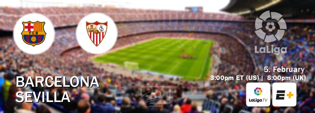 You can watch game live between Barcelona and Sevilla on LaLiga TV and ESPN+.