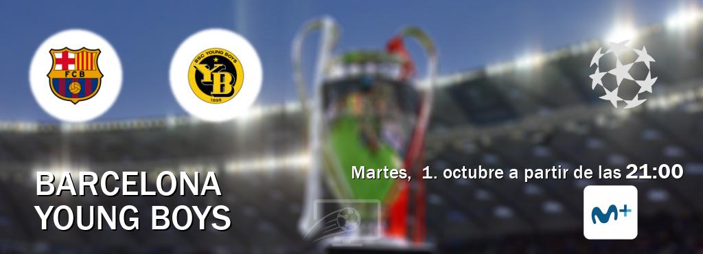 El partido entre Barcelona y Young Boys será retransmitido por Movistar Liga de Campeones  (martes,  1. octubre a partir de las  21:00).