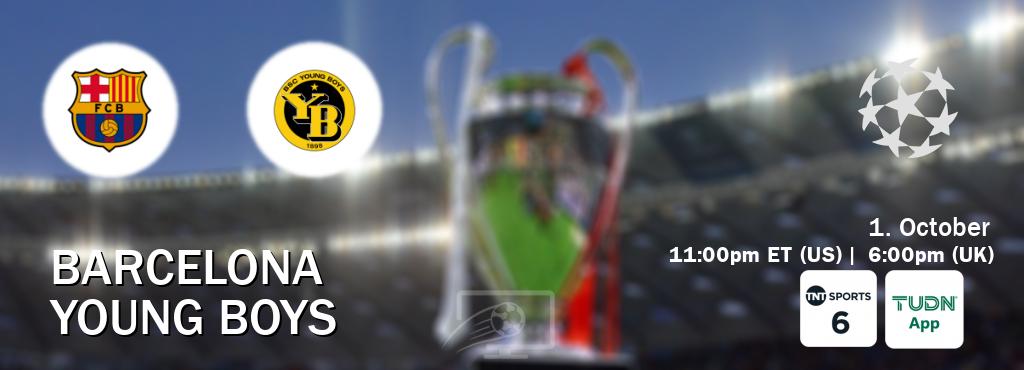 You can watch game live between Barcelona and Young Boys on TNT Sports 6(UK) and TUDN Mobile(US).