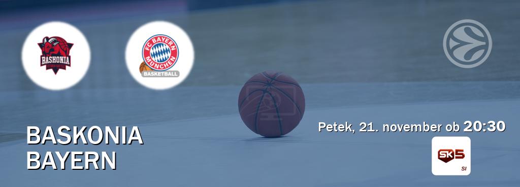 Ne zamudi prenosa tekme Baskonia - Bayern v živo na Sportklub 5.