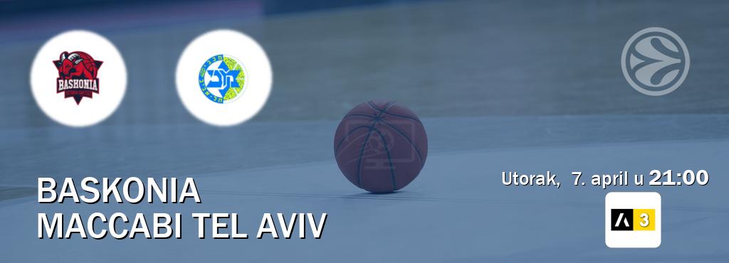 Izravni prijenos utakmice Baskonia i Maccabi Tel Aviv pratite uživo na Arena Sport 3 (utorak,  7. april u  21:00).