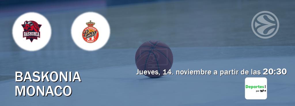 El partido entre Baskonia y Monaco será retransmitido por Movistar Deportes (jueves, 14. noviembre a partir de las  20:30).