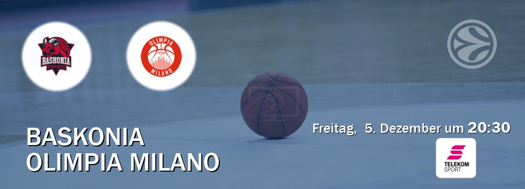 Das Spiel zwischen Baskonia und Olimpia Milano wird am Freitag,  5. Dezember um  20:30, live vom Magenta Sport übertragen.