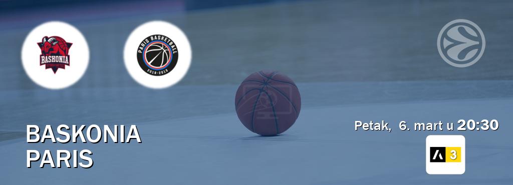Izravni prijenos utakmice Baskonia i Paris pratite uživo na Arena Sport 3 (petak,  6. mart u  20:30).