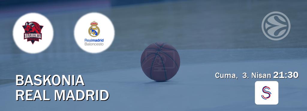 Karşılaşma Baskonia - Real Madrid S Sport'den canlı yayınlanacak (Cuma,  3. Nisan  21:30).