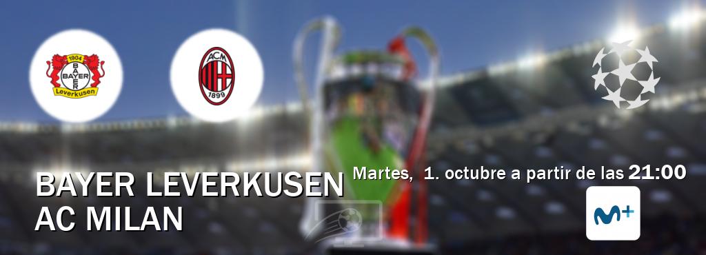 El partido entre Bayer Leverkusen y AC Milan será retransmitido por Movistar Liga de Campeones  (martes,  1. octubre a partir de las  21:00).