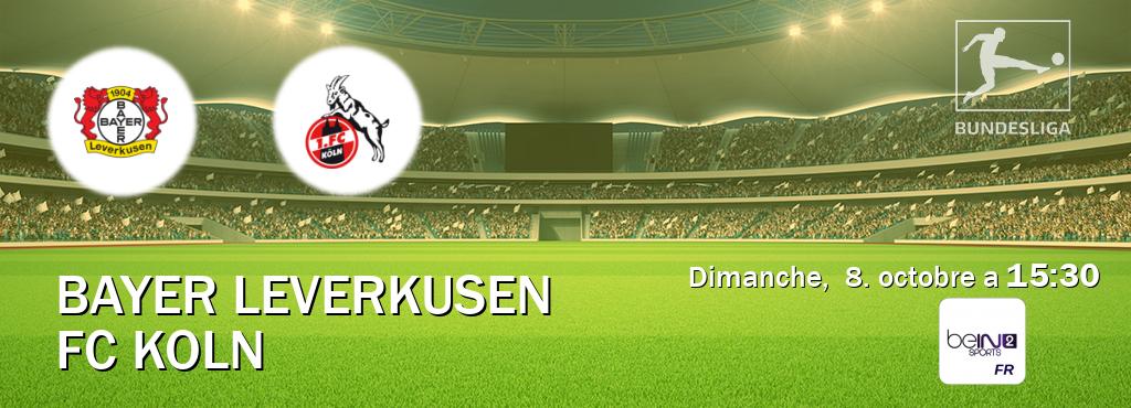 Match entre Bayer Leverkusen et FC Koln en direct à la beIN Sports 2 (dimanche,  8. octobre a  15:30).