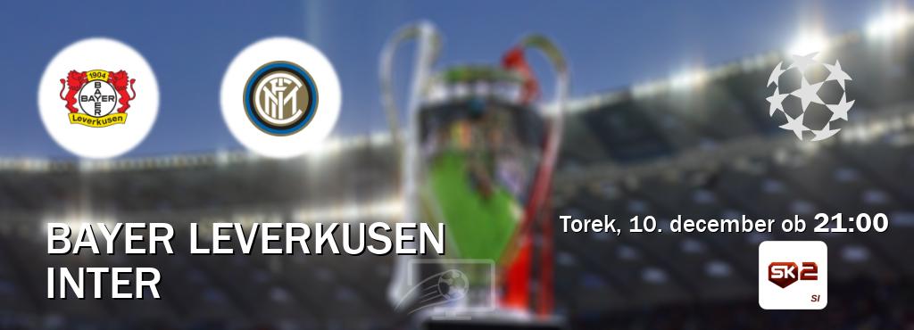 Prenos tekme med Bayer Leverkusen in Inter v živo na Sportklub 2 (torek, 10. december ob  21:00 uri).