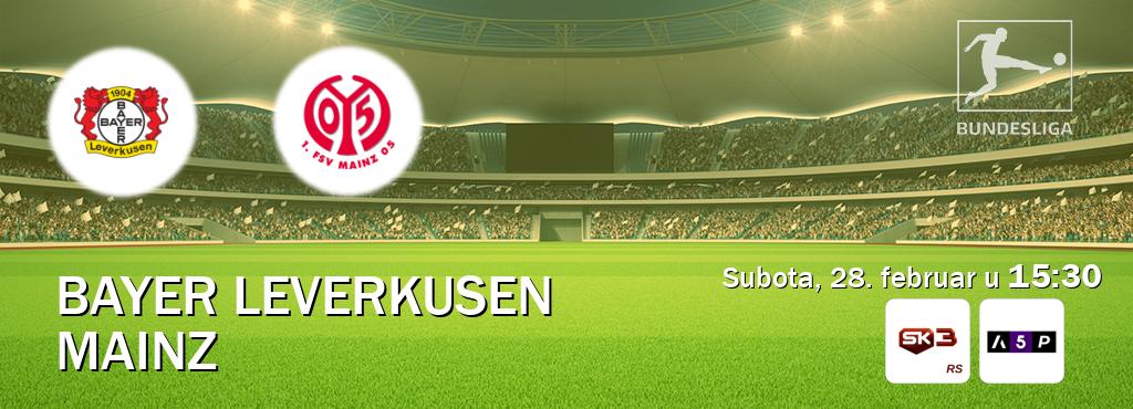 Izravni prijenos utakmice Bayer Leverkusen i Mainz pratite uživo na Sportklub 3 i Arena Premium 5 (subota, 28. februar u  15:30).