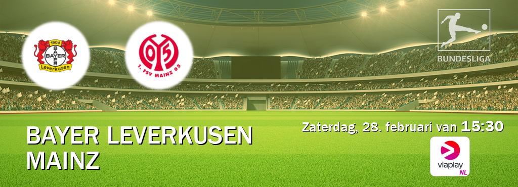 Wedstrijd tussen Bayer Leverkusen en Mainz live op tv bij Viaplay Nederland (zaterdag, 28. februari van 15:30). Wedstrijd tussen Bayer Leverkusen en Mainz live op tv bij Viaplay Nederland (zaterdag, 28. februari van 15:30).