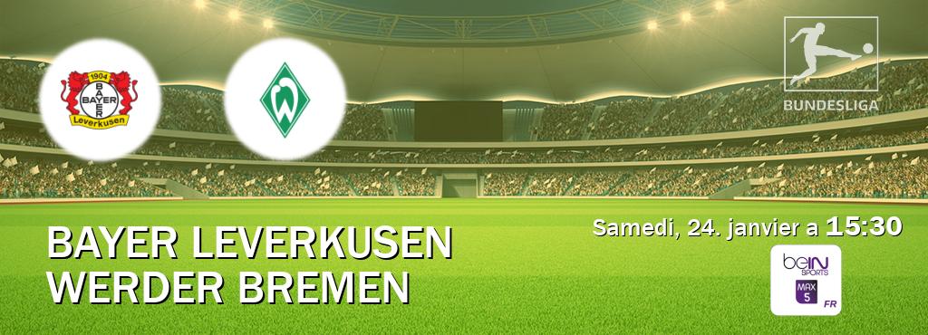 Match entre Bayer Leverkusen et Werder Bremen en direct à la beIN Sports 5 Max (samedi, 24. janvier a  15:30).