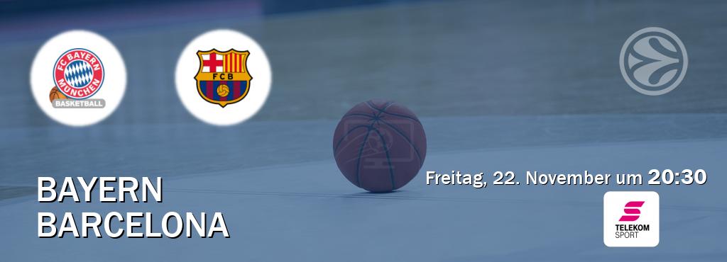 Das Spiel zwischen Bayern und Barcelona wird am Freitag, 22. November um  20:30, live vom Magenta Sport übertragen.