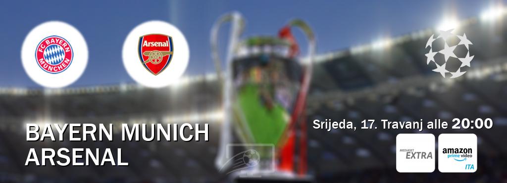 Il match Bayern Munich - Arsenal sarà trasmesso in diretta TV su Mediaset Extra e Mediaset Infinity (ore 20:00)