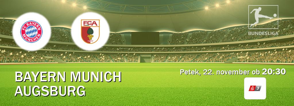 Bayern Munich in Augsburg v živo na Sport TV 3. Prenos tekme bo v petek, 22. november ob  20:30